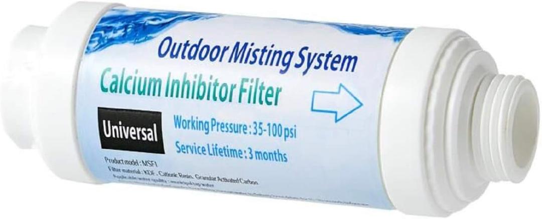 H&G lifestyles Misting System Calcium Inhibitor Filter for Patio Misters Inline Water Filter Effectively Reduce Hard Water Spots, Soften Water, Upgraded Formula