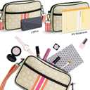 Checkered Crossbody Bum Bags for Women Nylon Checkered Purse Fanny Packs Sling Cross Body Bag with Adjustable Strap