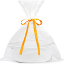 ABenkle Small Basket Empty Gift Basket, Decorative Boho Rope Woven Nursery Storage Organizer Dog Toy Baskets for Baby Showers Christmas Easter with Gift Bags and Ribbons, 12"X 8" X 5"