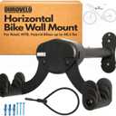 Bike Wall Mount - Horizontal Wall Hanger, Adjustable Design for Road, Mountain and Hybrid Bikes up to 48.5 lbs - Space-Saving Bike Rack for Garage or Apartment - Sturdy Indoor Bicycle Storage (2 Pack)