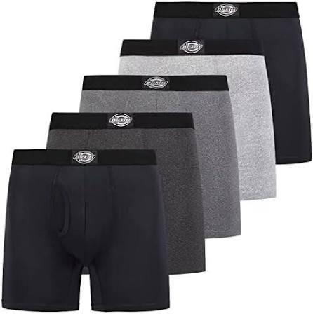 Dickies 5 Pack Mens Boxer Briefs With Pouch, Moisture Wicking Performance Underwear For Men (S)