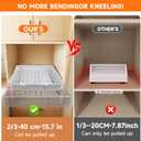 Pull out Cabinet Organizer 2 Pack,Adjustable Width (14"-19") and Depth (17"-24"),No Drill Slide out Drawers for Kitchen,Pantry,Adhesive Roll out Shelves,for Cabinets Without Lip,White