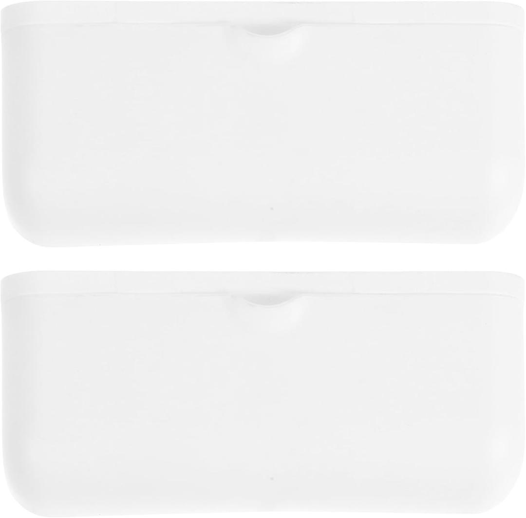 NUOBESTY 2Pcs Wall Mounted Trash Bag Dispenser, Universal Size Trash Bag Holder Organizer No Drill Easy Installation Storage Box for Kitchen, Bathroom & Pantry (White)