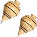 (2 Pack) Mexican Classic Mesquite Wood Spinning Trompo/Trompo de Madera de Mezquite