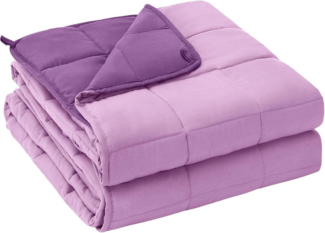 yescool Weighted Blanket for Adults (20 lbs, 80 x 87, Purple) Cooling Heavy Blanket for Sleeping Perfect for 190-210 lbs, King Size Breathable Blanket with Premium Glass Bead, Machine Washable