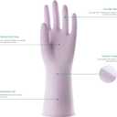 COOLJOB 3 Pairs Colorful Household Gloves with Cotton Liner & Non-slip Grip, Water Resistant Reusable Dish Washing Rubber Gloves for Kitchen & Bathroom Cleaning, Medium