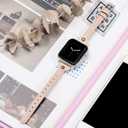 Wearlizer Slim Rivet Leather Compatible with Apple Watch Bands 41/40/38/44/45/46/49/42mm Women Men Dressy Thin Strap Wristbands Bracelet for iWatch Series 11 10 9 8 7 6 5 4 3 SE/Ultra 3 2 1