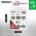 Arrow RK6120 Pop Rivet Assortment Kit for Metal, Fabric, Leather, and Auto Repair, Aluminum and Steel, 1/8-Inch, 120-Pack