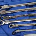 6-Piece Extra Long Flex-Head Ratcheting Wrench Set, 72-Tooth Double Box End Wrench Set, CR-V Steel ratcheting wrenches with Metric 8mm - 19mm