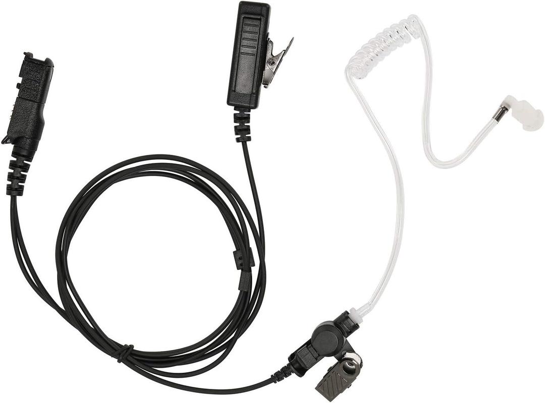 XPR 3500e XPR3300 Two-Wire Earpiece Surveillance Kit Compatible with Motorola Radio XPR3300 XPR3500 XPR3300e Walkie Talkie with PTT Mic Tansparent Acoustic Tube Headset