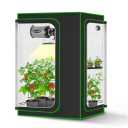 MELONFARM 2-in-1 Grow Tent, 48"X36"X72" High Reflective Diamond Mylar with Multi-Chamber and Floor Tray for Hydroponic Indoor Growing