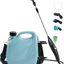 Battery Powered Sprayer 1.35 Gallon, Electric Garden Sprayer in Lawn with 3 Mist Nozzles, Rechargeable Handle, Retractable Wand, Yard Pump Sprayers with Adjustable Shoulder Strap for Plants