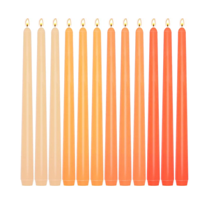 12-Pack Gradient Orange Taper Candles, 10 Inch Unscented Dripless Candlesticks, Long-Lasting Burn Time of 7-8 Hours, Perfect for Fall Harvest Halloween Thanksgiving Dinners Parties and Home Décor