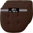 GORILLA GRIP Slip Resistant Tufted Chair Cushions, No Ties Required, Memory Foam Pads for Dining Room Kitchen Table, Office, Rocking Chairs, Plush Seat Cushion Pad, Home Decor, Set of 4, 16x17, Brown