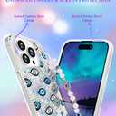 Compatible with iPhone 16 Pro Case for Women Girls, Slim Fit Glitter Cute Phone Case for iPhone 16 Pro with Pearl Phone Charm Lanyard Wrist Strap, Shockproof Hard Protective Case 6.1 Inch Shiny White
