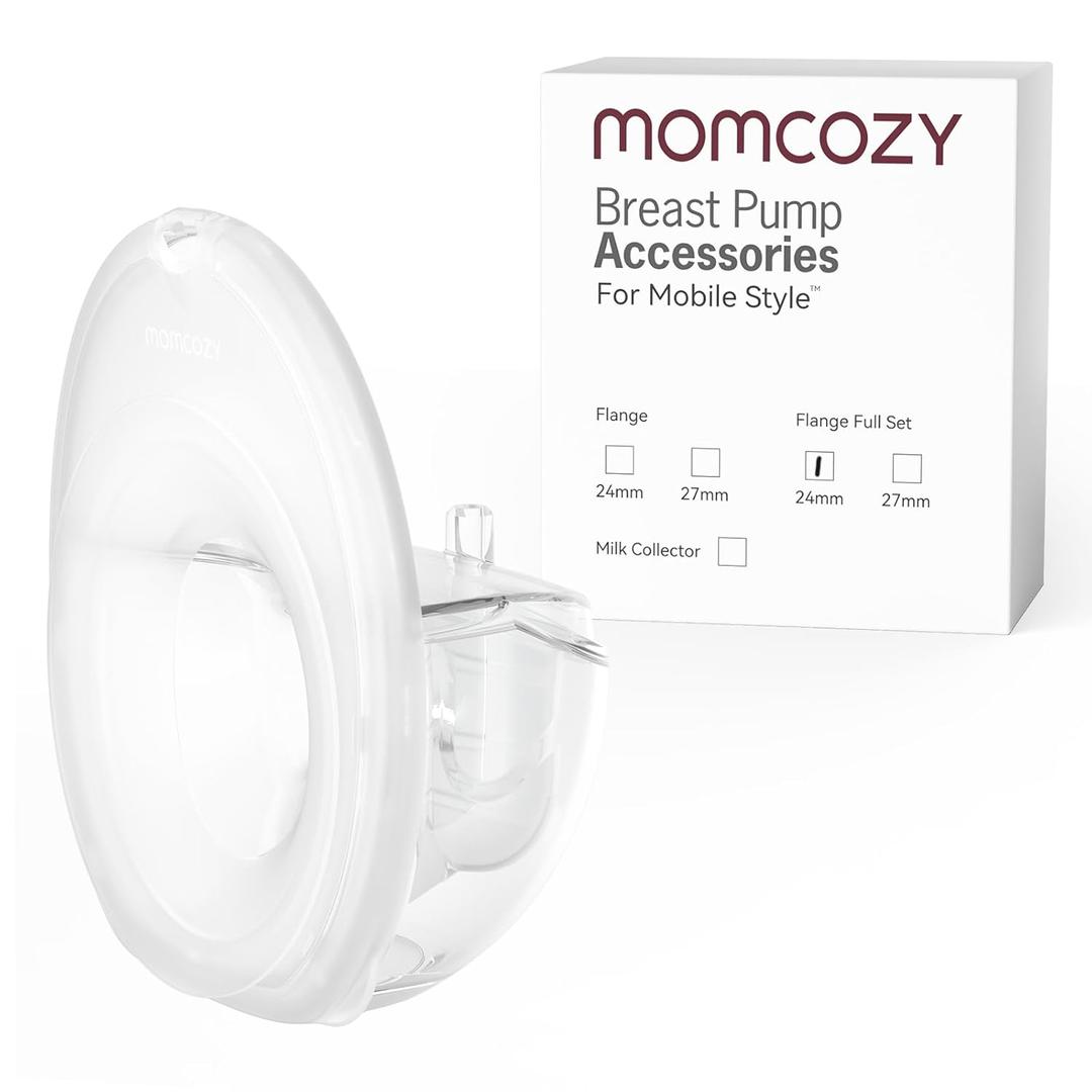 Momcozy Full Set Collector Cup Only Compatible with Momcozy Mobile Style | M6 NOT for Others. Original Mobile Style | M6 Breast Pump Replacement Accessories DoubleFit Flange 24mm (Overall)