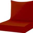 sumsun Outdoor Seat Cushion Set 24 x 24 x 4 Inch with Back Pillow 24 x 20 in, Red