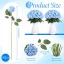 Hotop 40 Pcs Rose Artificial Flowers Bulk with Long Stem,Realistic Silk Fake Roses Bouquet for Home Wedding Centerpieces Party Table Decoration Valentines Gifts(Light Blue)