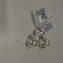 Gold Crystal Glass Cabinet Knobs, Satin Brass Pulls and Knobs for Cabinet Dresser Drawer(8Pcs,Octagon)