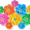 10 Set Mexican Paper Flowers Decorations for Wall DIY Fiesta Bulletin Board 3D Handcrafted Paper Flowers Backdrop Decoration for Mexican and Holiday Party (Bright)