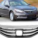 Chrome Front Bumper Grille Hood Grill Compatible For Honda Accord 4 Door Sedan 2011 2012 HO1200203