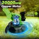 Electric Weed Wacker Cordless, 21V Weed Cordless Eater with 2Pcs 4.0Ah Batteries,3 in 1 Brush Cutter, Lightweight Grass Trimmer/Lawn Edger for Garden Yard