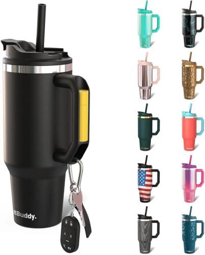 Frost Buddy Thicc Buddy - 40 oz Stainless Steel Vacuum Insulated Tumbler with Lid and Straw for Water - Travel Mug Cupholder Friendly - Gifts for Women Men Him Her (Texas Tea)