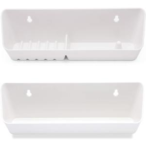 Tip Out Sink Tray, 11inch Sink Front Tip Out Tray for Kitchen and Bathroom Base Cabinet, 2 Packs Pull Out Shelf Home White Organizer