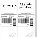 POLYSELLS Self Adhesive 3-1/3" x 4" Address Shipping Labels, 6UP White Sticker FBA Labels, Inkjet/Laser Printer Compatible, 6 Labels/Sheet, 500 Sheets/3000 Labels