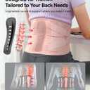 Back Brace for Lower Back Pain Women, Adjustable Lumbar Support Brace for Pain Relief - Breathable Waist Belt Lumbar Support Belt for Herniated Disc, Sciatica, Scoliosis - Pink, XL (XL)