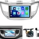 Roinvou 8 Cores 4+64G Android Car Radio for Hyundai Tucson 2015-2018, 9" Touch Screen Carplay Android Auto with 32EQ Bluetooth WiFi GPS Navigation Mirror Link Backup Camera
