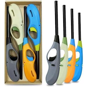4PCS Butane Lighter Refillable Flame Lighter for BBQ Candle(No Butane Inside)