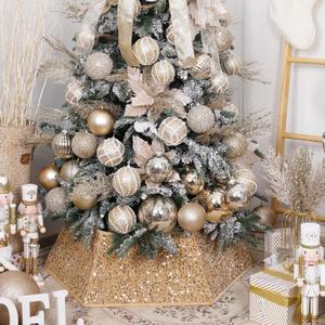 Champagne Gold Christmas Tree Collar with Sparkling Sequins,Christmas Tree Collars for Atificial Trees, 33.5 Inch Christmas Tree Skirt, Xmas Tree Stand Base Cover,Holiday Home Decor Tree Ring(Large) Champagne Gold Christmas Tree Collar with Sparkling Sequins,Christmas Tree Collars for Atificial Trees, 33.5 Inch Christmas Tree Skirt, Xmas Tree Stand Base Cover,Holiday Home Decor Tree Ring(Large)