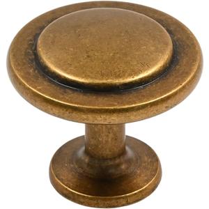 Alzassbg 25 Pack Antique Brass Cabinet Knobs, 1-1/4 Inch Diameter Round Kitchen Knobs for Cabinets and Drawers AL6012AE
