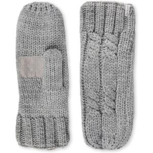 Isotoner Women’s Chunky Cable Knit Cold Weather Mittens with Warm, Soft Lining (Gray)