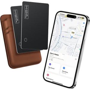 Ultra Slim Air Card Tag: 2026 MFi Certified Wallet Smart Tracker Card - Compatible with Apple Find My Wallets Finder Tracking Cards Tags (2 Pack Black)