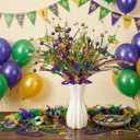 Hotop 12 Pcs Mardi Gras Picks Table Decorations 16 Inch Glitter Mardi Gras Purple Gold Green Artificial Berry Stems Sprays for Tree Topper Vase Table Centerpieces Carnival Party(Masks)