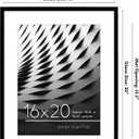 Americanflat 16x20 Picture Frame with Polished Plexiglass - Use as 12x16 Frame with Mat or Display 16x20 Photo Without Mat - Streamline Collection - Thin Border Picture Frames for Wall - Black