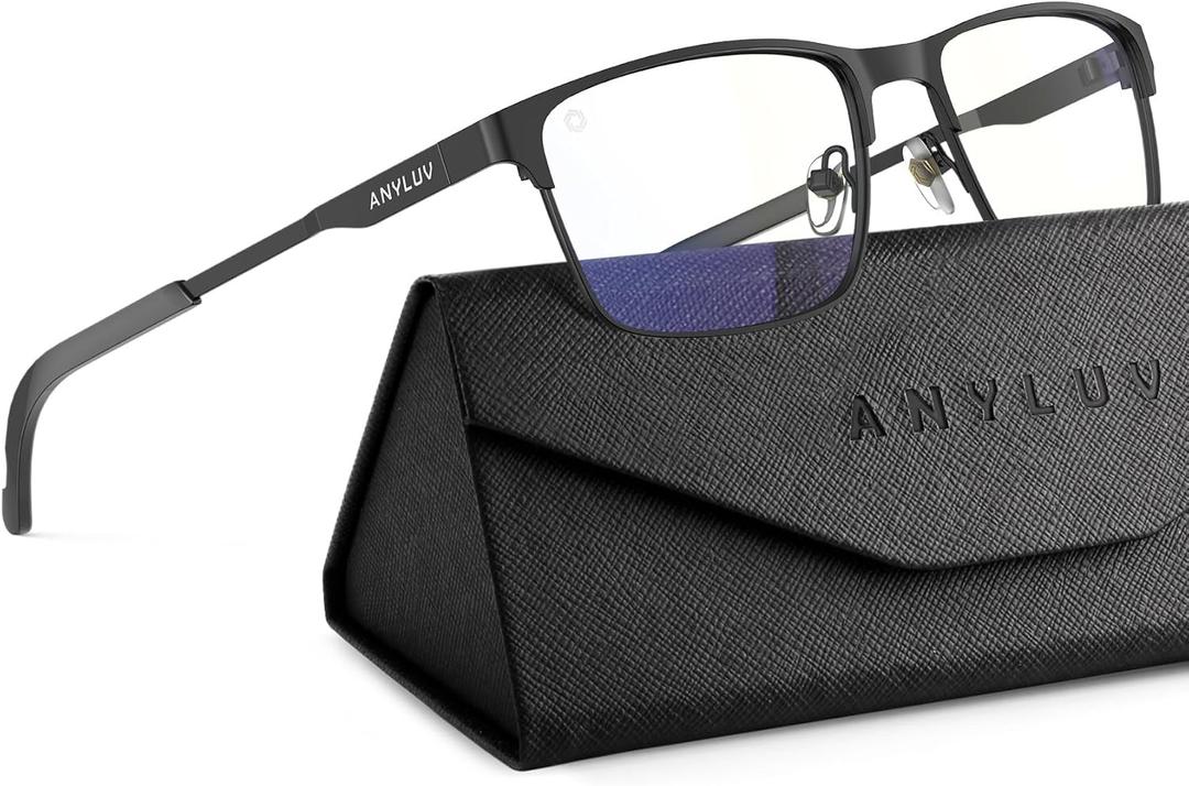 ANYLUV Blue Light Glasses for Men/Women, Lightweight Blue Light Blocking Glasses, Anti-Eye Strain Computer Glasses for Gaming ((Everyday Protection) 01- Black/Black) ANYLUV Blue Light Glasses for Men/Women, Lightweight Blue Light Blocking Glasses, Anti-Eye Strain Computer Glasses for Gaming ((Everyday Protection) 01- Black/Black)
