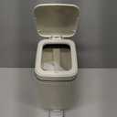 rejomiik Small Bathroom Trash Can with Lid 1.9 Gallon Step Trash Can Slim Garbage Can with Soft-Close Waste Bin for Bathroom, Bedroom, Office, Dorm, RV, Off-White