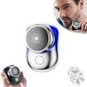 Mini-Shave Portable Electric Shaver, Electric Razor for Men,Rechargeable Shaver Charging Easy One-Button Use for Home, Car, Travel (Blue)