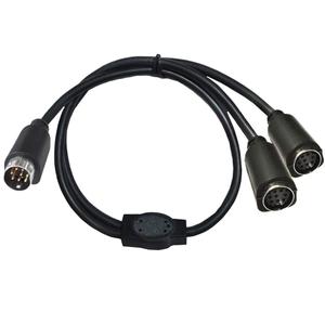 S-Video 8 Pin Mini DIN Y Splitter Cable, Mini 8-Pin DIN S-Video Male to 2 Female Y Splitter Extension Adapter Cable for TV receiver, TV, Monitor, Projector,Etc(50CM/20Inch) (8pin M /2F)