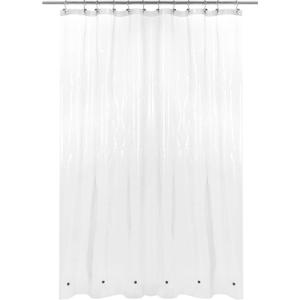Barossa Design Plastic Shower Curtain Liner 69" x 70" with 6 Magnets - Waterproof PEVA Shower Liner for Standard Size Bathroom, PVC Free, Metal Grommets - Clear