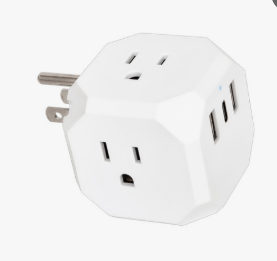 Power up Three Sides Wall Adapter With USB-C & USB-A Charging Ports