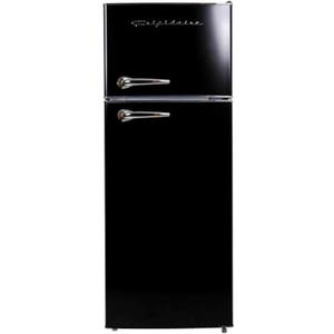 Frigidaire EFR786 Retro Apartment Size Refrigerator with Top Freezer - 2 Door Fridge with 7.5 Cu Ft of Storage Capacity, Adjustable Spill-Proof Shelves, Door & Crisper Bins, Black