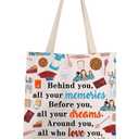 FEELMEM Waitress Musical Gift Behind You All Your Memories Waitress Tote Bag Musical Theater Shopping Bag 15x13 inch
