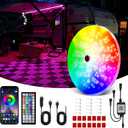 50FT RV Awning Lights, RGB RV Exterior Strip Light with Remote and App Control, IP68 Waterproof LED Lights for Motorhome Travel Trailer Canopy Party, Stands Food Trucks