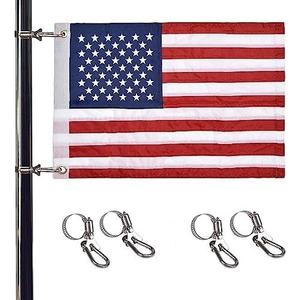 Universal Boat Flag Marine with 4 Boat Flag Pole Kits USA Flag with 50 Embroidered Stars American Boat Flag