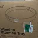 Large Ottoman Tray, 22" Big Ottoman Tray for Living Room, Large Serving Tray with Handles for Coffee Table Kitchen Counter,Great Round Wooden Trays with 4 Round Coasters for Appetizers, Dinner