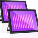 150W UV Black Light, 2 Pack Powerful IP66 Waterproof LED Lamps for Neon Glow Party, Halloween, Christmas Decor and Art Displays in Large Space (150W (2 Pack))